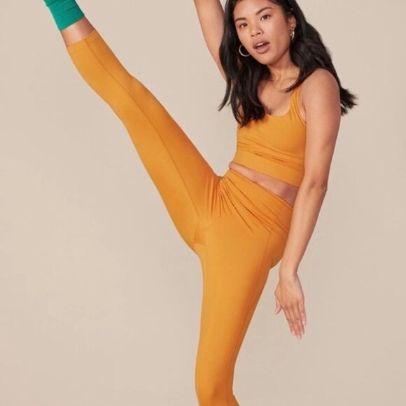 GIRLFRIEND COLLECTIVE Sz XXL Honey High Rise Leggings 7/8 Inside Back  Pocket - Picture 1 of 9